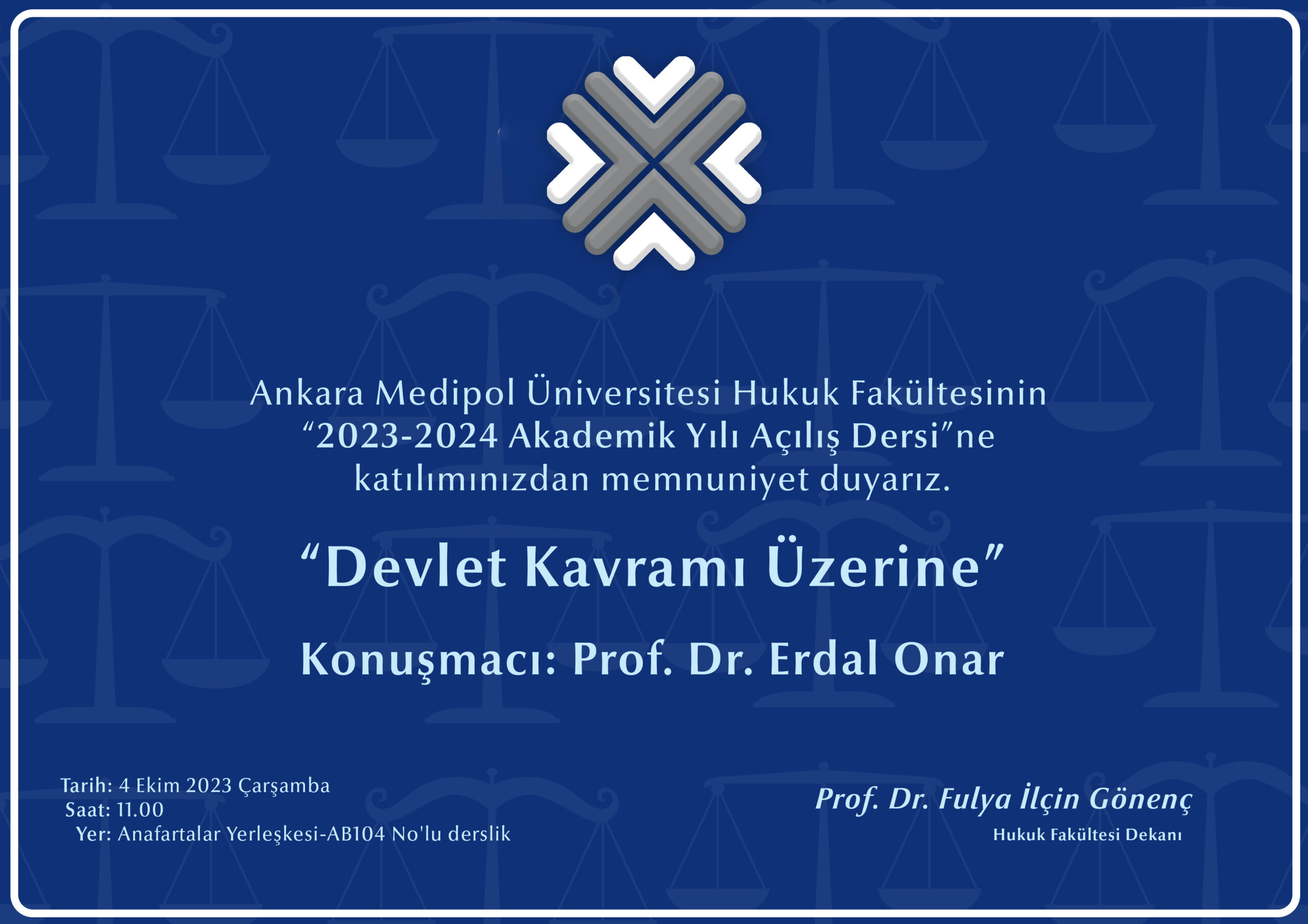 Ankara Medipol Üniversitesi Hukuk Fakültesi 2023-2024 Açılış Dersi